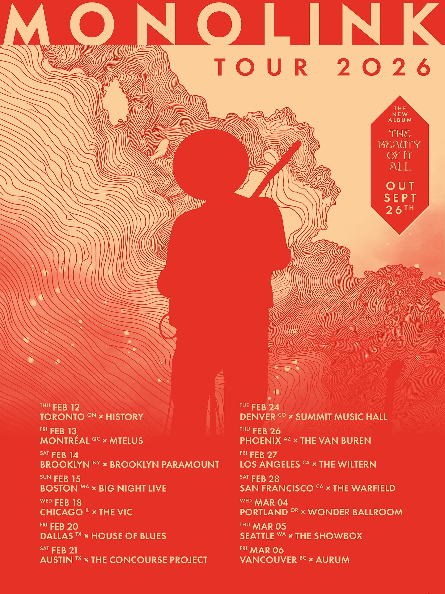 Monolink The Beauty of It All Tour Poster 2025–2026